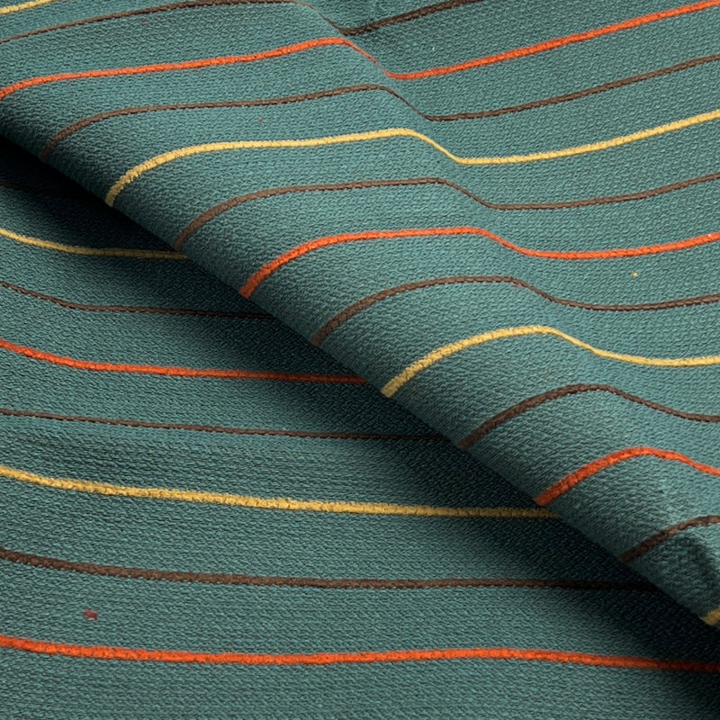 Evergreen Boucle Ticked Stripe Upholstery - 46" Maker's Cut