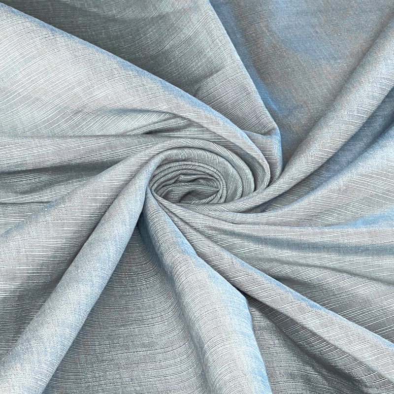Mist Blue Corded Polyester Drapery Weight - 60" Maker's Yardage Cut