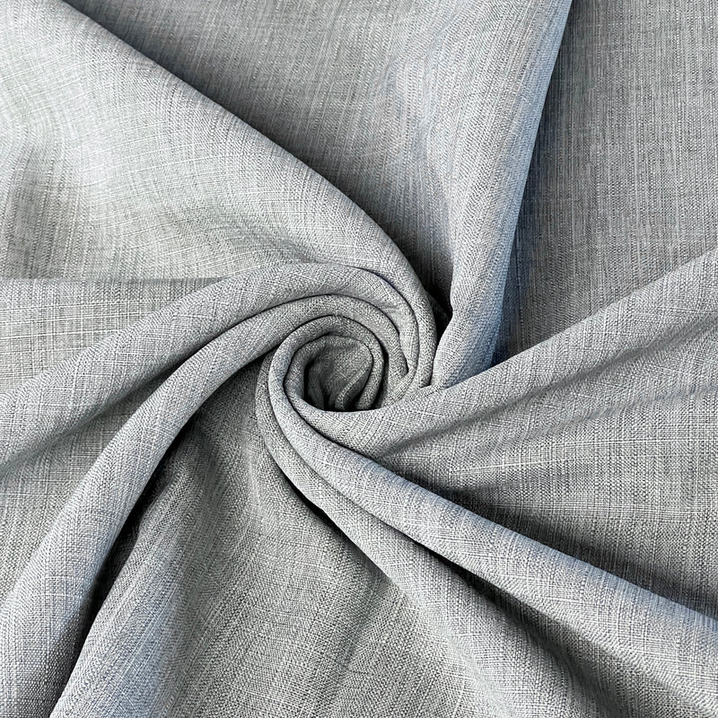 Smoke Blue Slubbed Cotton-Blend Drapery Weight - 60" Maker's Yardage Cut
