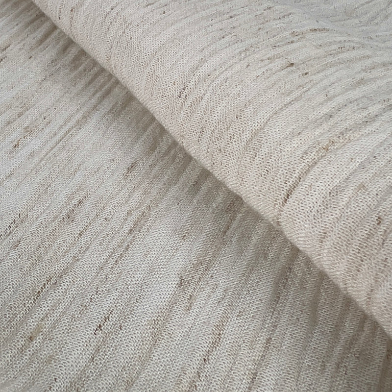 Natural Toned Crinkled Linen Gauze - 112" Roll End