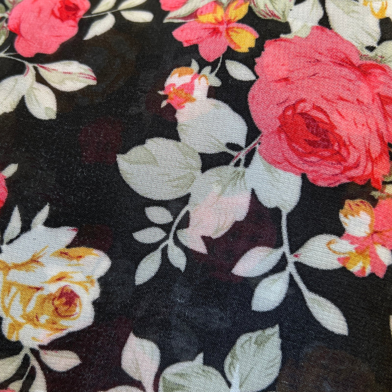 Rose Printed Chiffon | REMNANTS