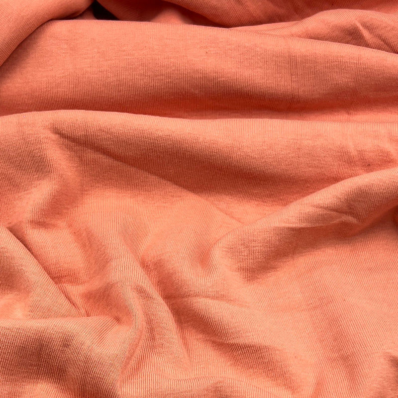 Coral Cotton/Lycra Open-Width Rib - Medium Weight, 60" Wide - Project Ready Pieces