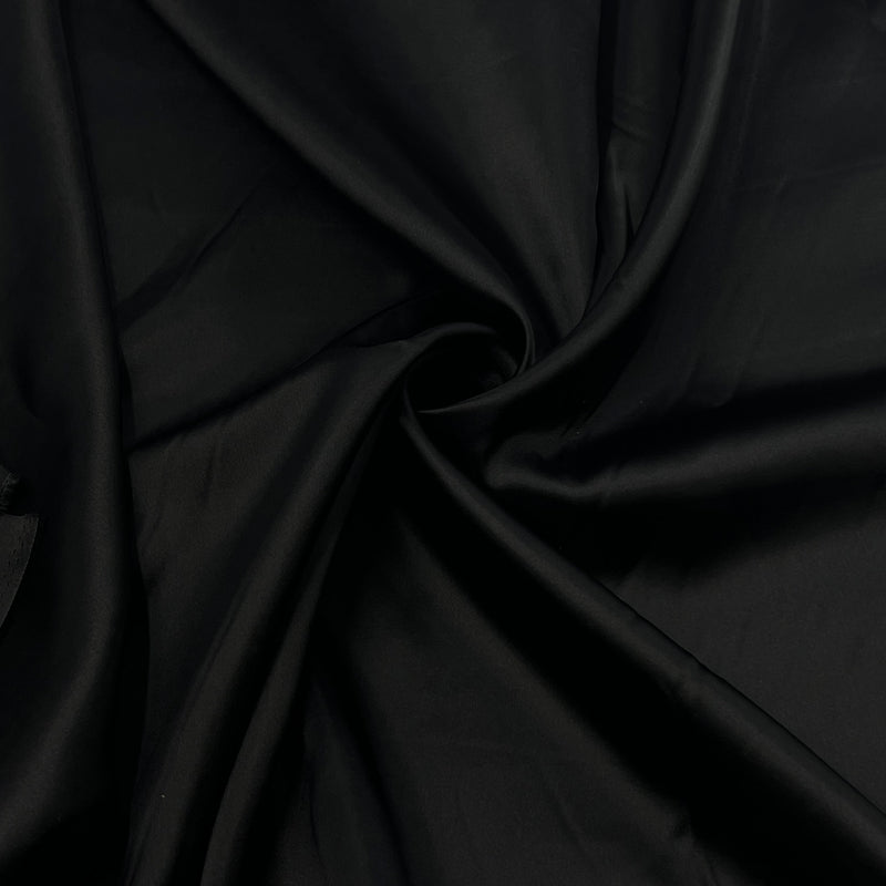 Black Lightweight Satin - 3.25oz, Polyester, 60" Wide - S801-15