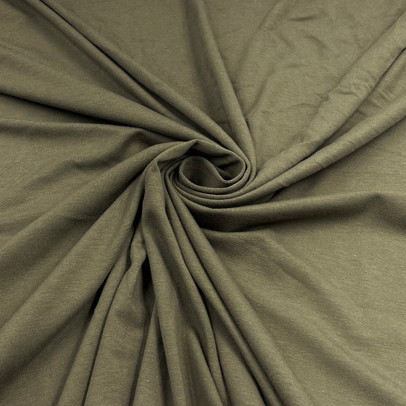 Olive Bamboo Jersey - 220GSM, Bamboo/Cotton/Lycra, 60" Wide - SKU 8240 #S810/811