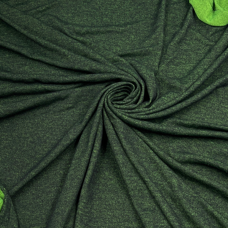 Green & Black Reversible Rayon/Lycra Jersey - 200GSM, 60" Wide - SKU 6808 #S818