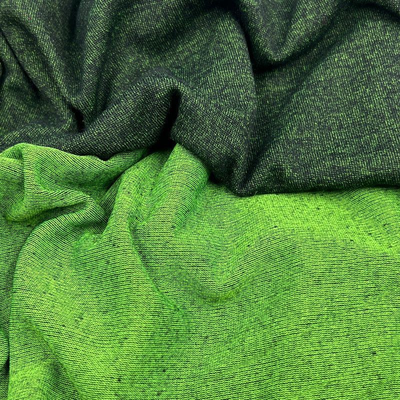 Green & Black Reversible Rayon/Lycra Jersey - 200GSM, 60" Wide - SKU 6808 #S818