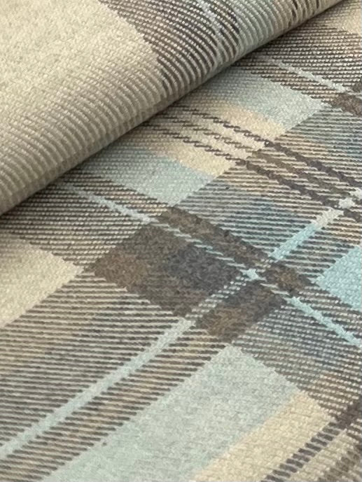 Home Décor Cuts - Sky Blue & Grey Twill Weave | 72" REMNANT