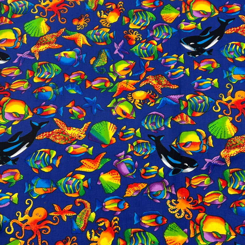 Giggles - Sea Animals by Hoffman International Fabrics | 100% Cotton Quilting Fabric