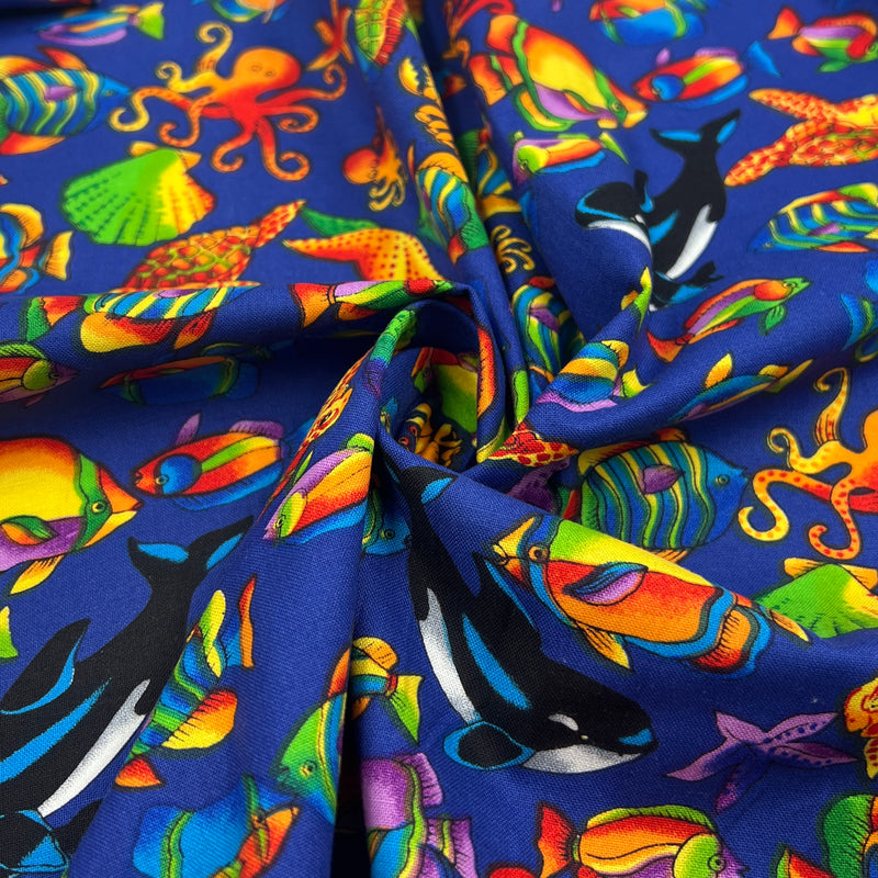 Giggles - Sea Animals by Hoffman International Fabrics | 100% Cotton Quilting Fabric