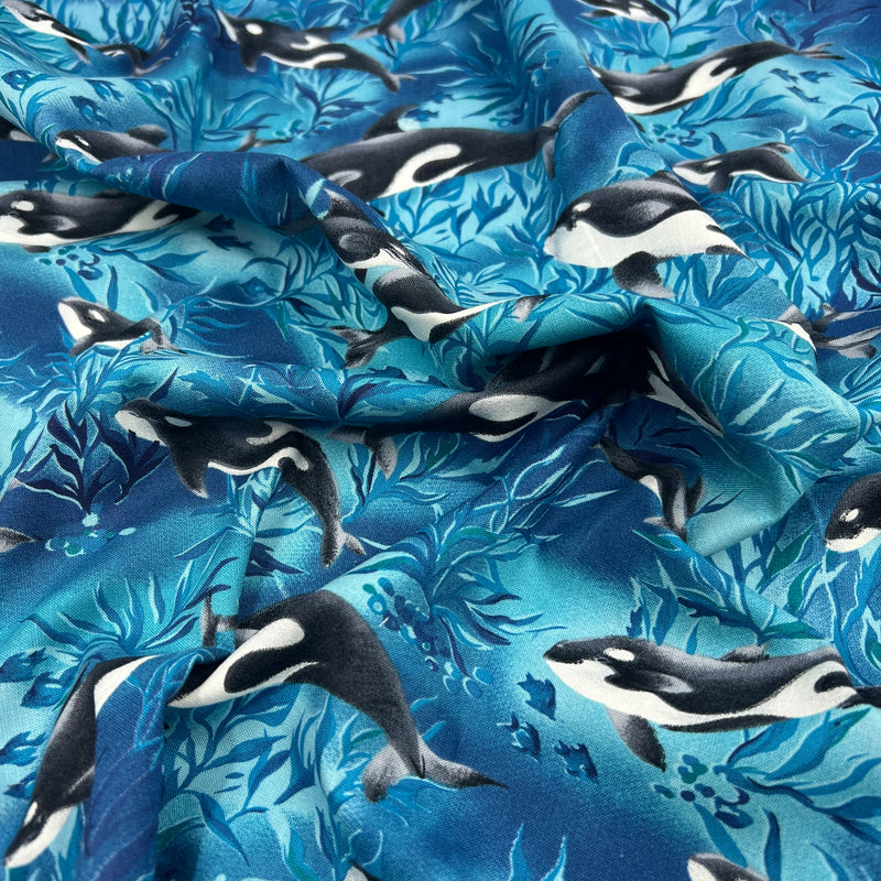 Killer Whale by Hoffman International Fabrics | 100% Cotton Quilting Fabric