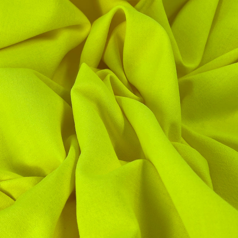 Mock-Linen Cotton Shirting - Safety Yellow | REMNANTS