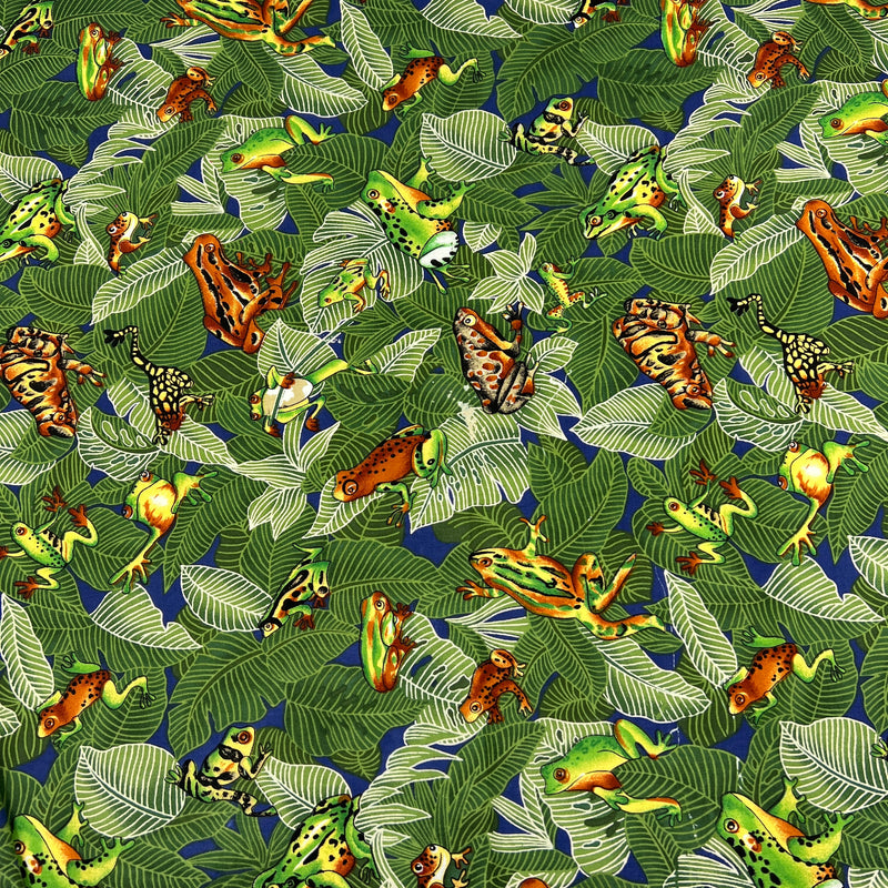 Jungle Madness - Frogs by Hoffman International Fabrics | 100% Cotton Quilting Fabric