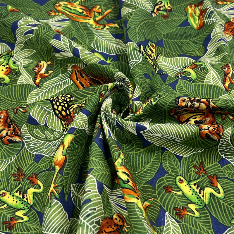 Jungle Madness - Frogs by Hoffman International Fabrics | 100% Cotton Quilting Fabric