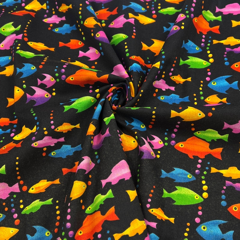 Rainbow Fish Trails | 100% Cotton Quilting Fabric