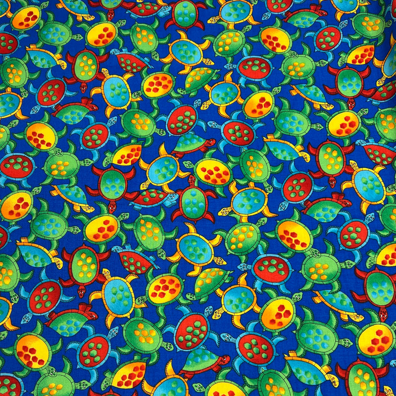 Sea Turtles on Blue by Hoffman California Fabrics | 100% Cotton Quilting Fabric