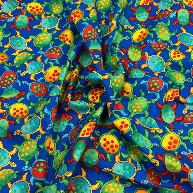 Sea Turtles on Blue by Hoffman California Fabrics | 100% Cotton Quilting Fabric