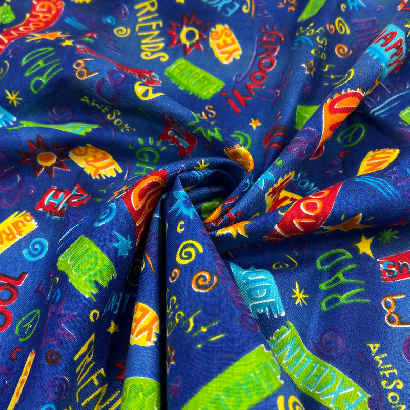 Rainbow Rascals on Blue by Hoffman International Fabrics | 100% Cotton Quilting Fabric