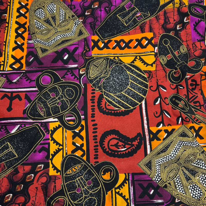 African Masks by Shamash & Sons | 100% Cotton Quilting Fabric
