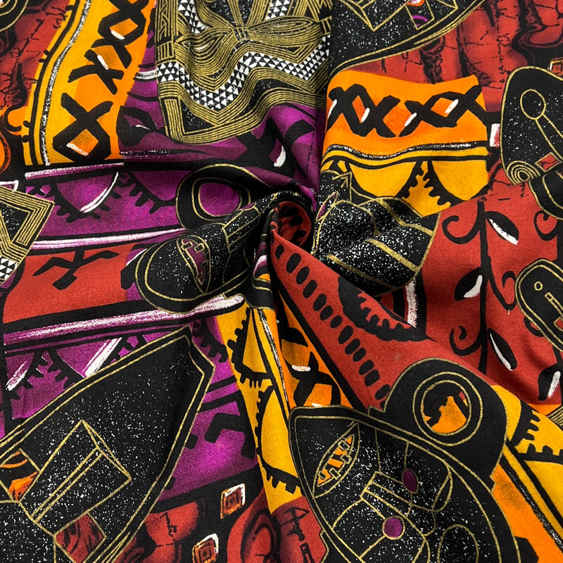African Masks by Shamash & Sons | 100% Cotton Quilting Fabric