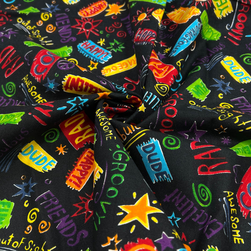 Rainbow Rascals on Black by Hoffman International Fabrics | 100% Cotton Quilting Fabric