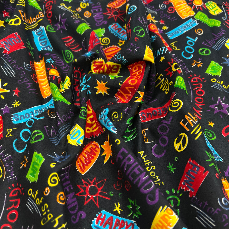 Rainbow Rascals on Black by Hoffman International Fabrics | 100% Cotton Quilting Fabric