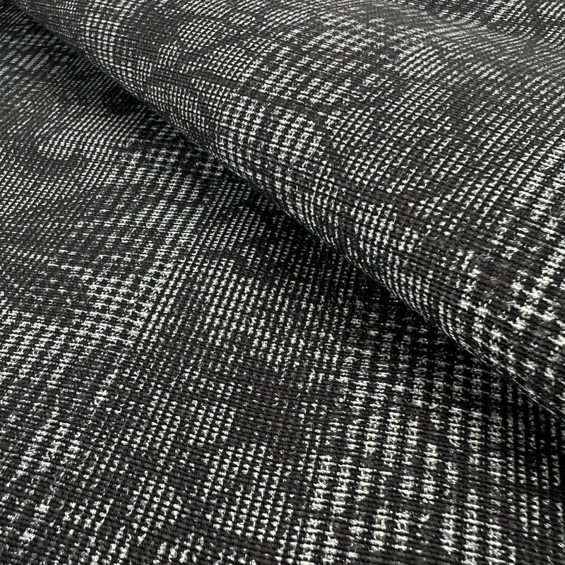 Floral & Plaid Overlay - Printed Black Canvas | 7967 #U1