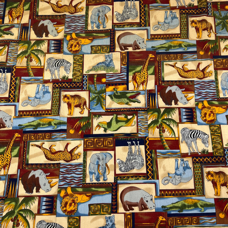 Jungle Madness - Animal Collage by Hoffman International Fabrics | 100% Cotton Quilting Fabric