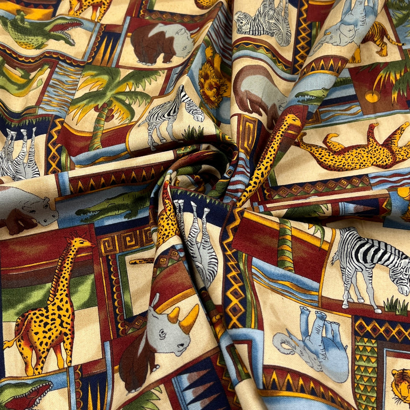 Jungle Madness - Animal Collage by Hoffman International Fabrics | 100% Cotton Quilting Fabric