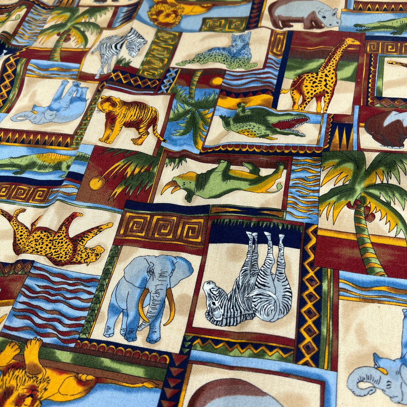 Jungle Madness - Animal Collage by Hoffman International Fabrics | 100% Cotton Quilting Fabric