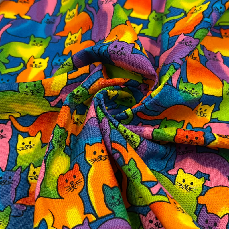Rainbow Cats by Hoffman International Fabrics | 100% Cotton Quilting Fabric