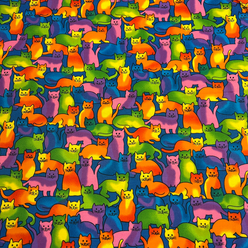 Rainbow Cats by Hoffman International Fabrics | 100% Cotton Quilting Fabric