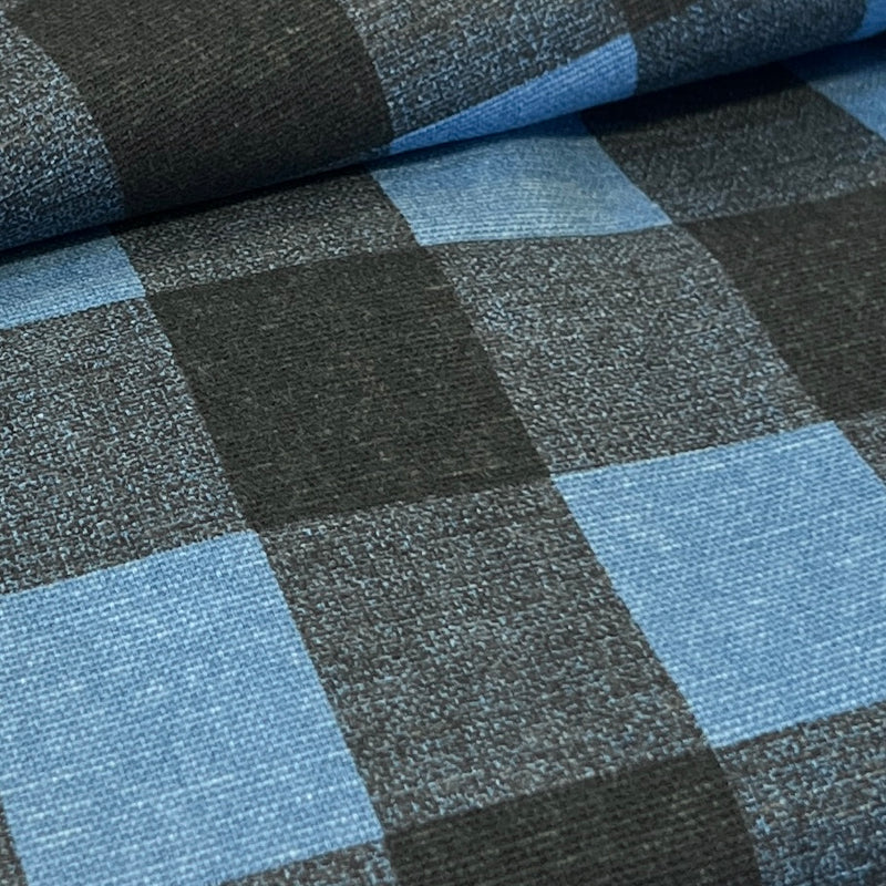 Home Décor Cuts - Blue & Black 1.5" Check | 72" REMNANT