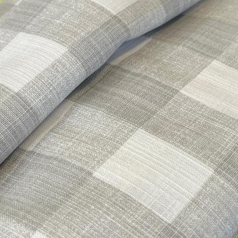 Home Décor Cuts - Grey & White 1" Check | 70" REMNANT