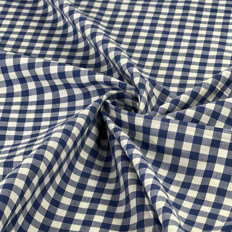 Royal & White 1/4" Gingham - 100% Cotton Yarn-Dye Shirting - SKU 8124B #S209