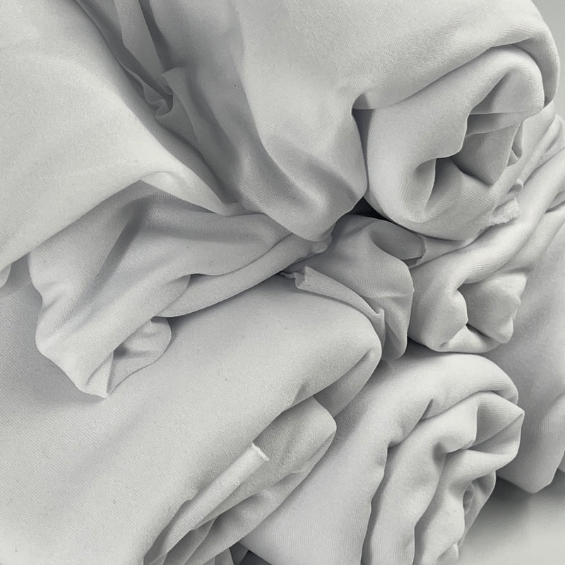 Lightweight Polyester Jersey - Solid White | 88" REMNANTS