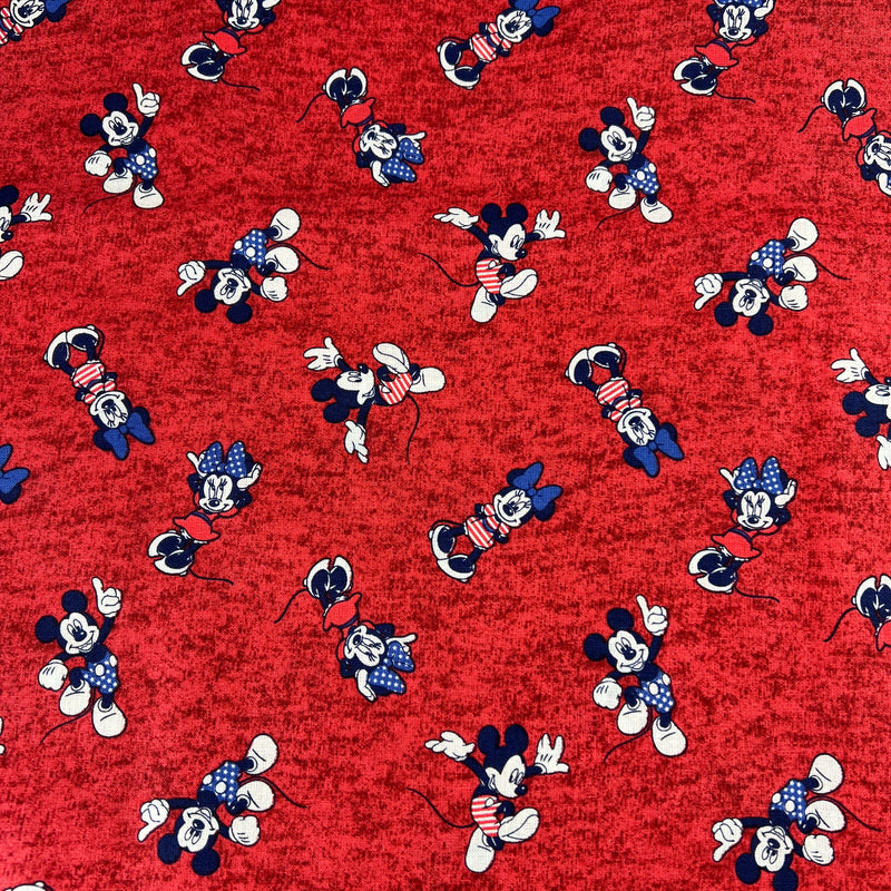 Disney Cotton Prints - Stars & Stripes Mickey & Minnie | 72" REMNANT
