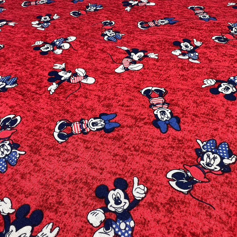 Disney Cotton Prints - Stars & Stripes Mickey & Minnie | 72" REMNANT