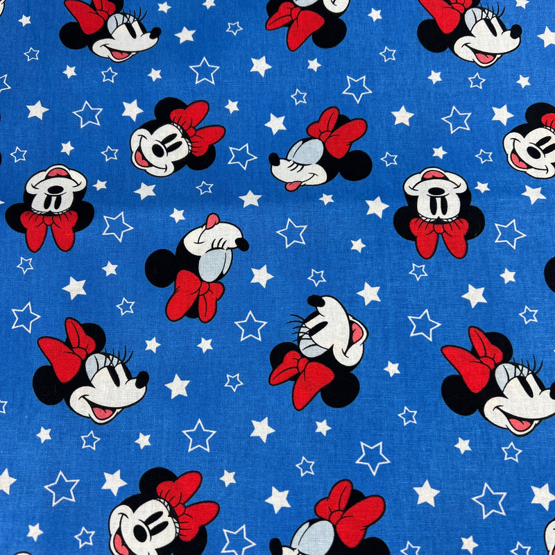 Disney Cotton Prints - Minnie Mouse Blue Stars | 72" REMNANT