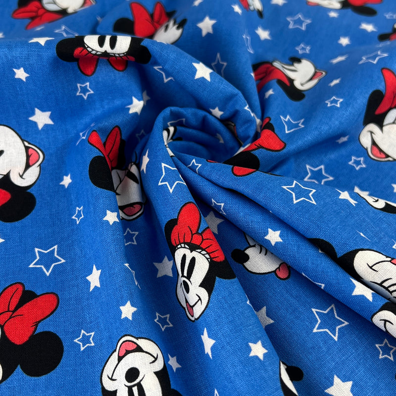 Disney Cotton Prints - Minnie Mouse Blue Stars | 72" REMNANT
