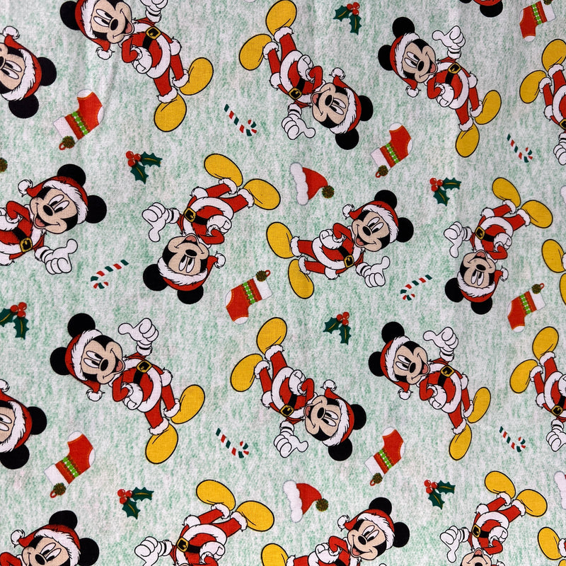 Disney Cotton Prints - Mickey Santa Mouse | 10-Yard Lot
