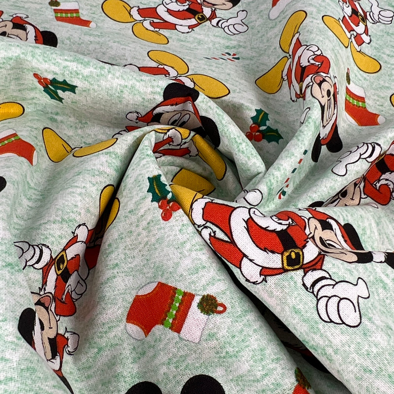 Disney Cotton Prints - Mickey Santa Mouse | 10-Yard Lot