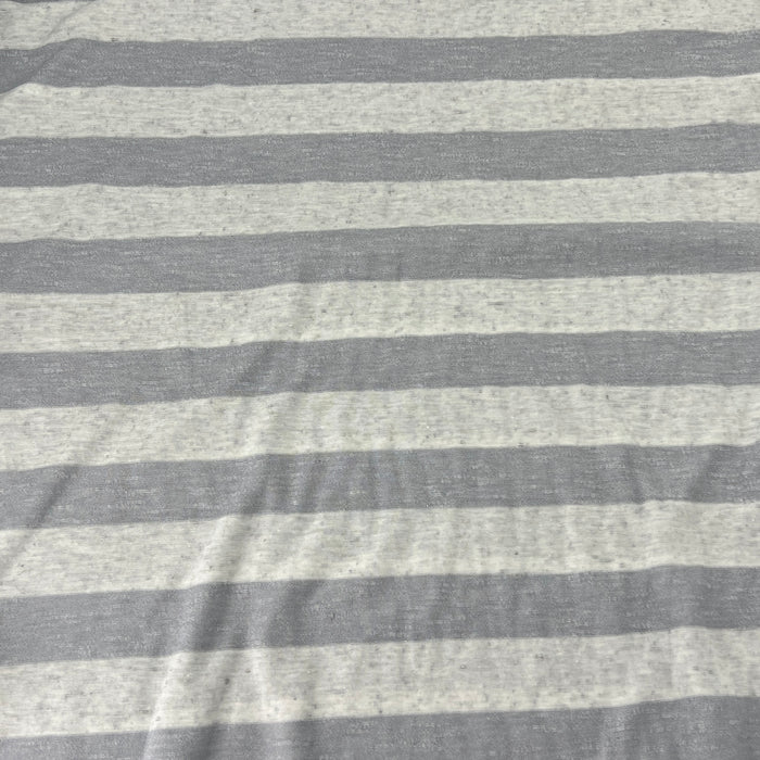 Rayon/Spandex Jersey Stripe - Heathered Grey Stripe | 72" REMNANT
