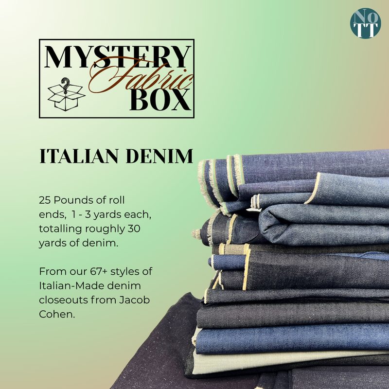 25lb Mystery Box - Italian-Made Denim from Jacob Cohen - Roll Ends & Remains