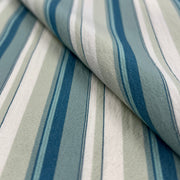 Close-up of blue and white striped fabric