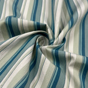 Close-up of striped fabric with blue and beige pattern