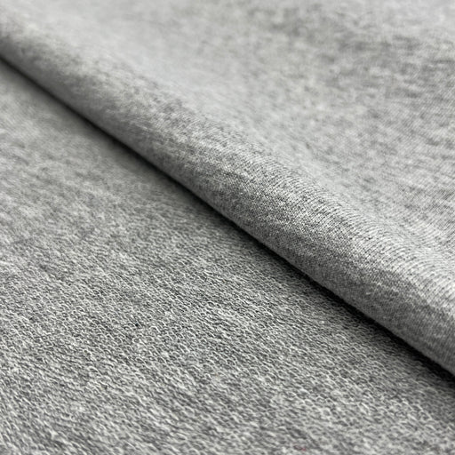 Lightweight Cotton/Polyester French Terry Knit - Heather Grey