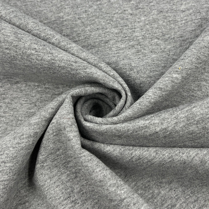 Lightweight Cotton/Polyester French Terry Knit - Heather Grey