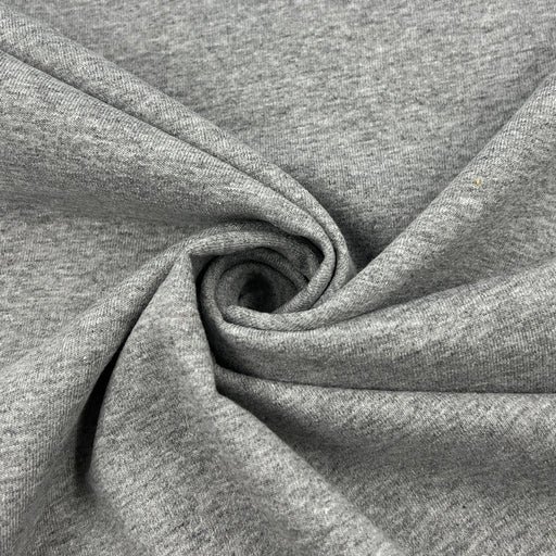 Lightweight Cotton/Polyester French Terry Knit - Heather Grey