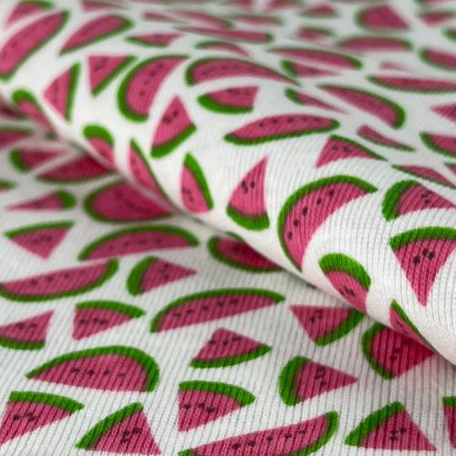 "Melomania" - Melon Printed Cotton Rib | SKU 7747 #u1