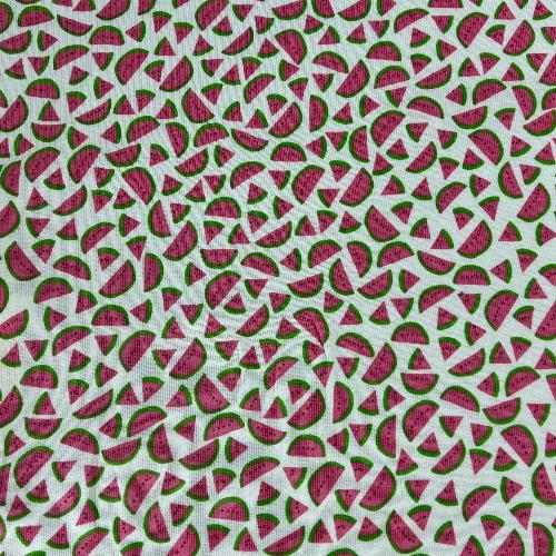 "Melomania" - Melon Printed Cotton Rib | SKU 7747 #u1